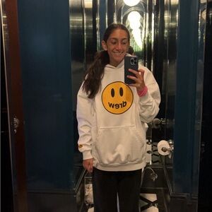 White Hoodie with Yellow Smiley Face